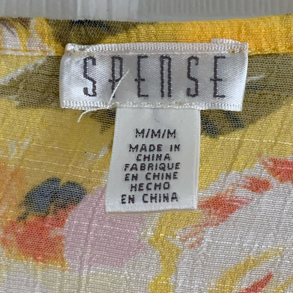 SPENSE Women’s Yellow Floral Gauze Long Sleeve Blouse Shirt Size: Medium - Picture 2 of 7